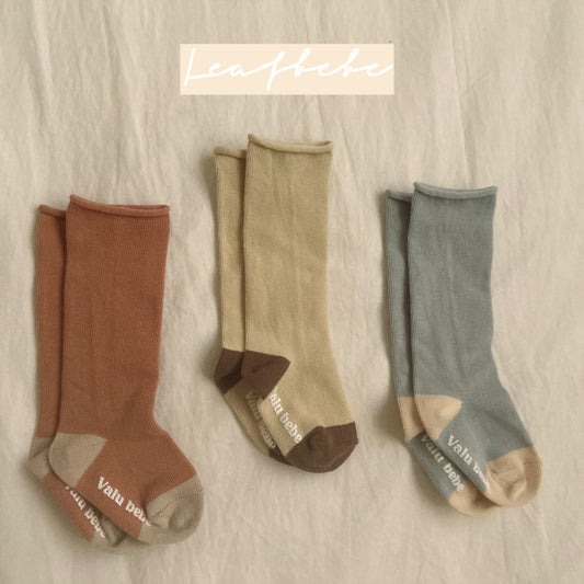 Made in Korea | Contrast color curled socks SET | [KS17][067]