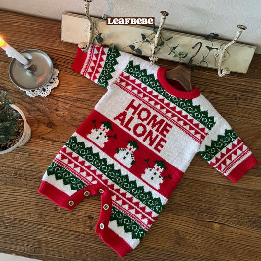 Made in Korea | Christmas pattern knitted jumpsuit | [KS20][001]