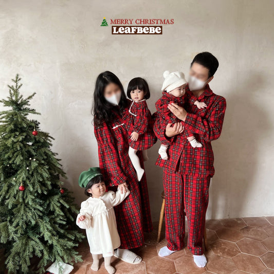 Made in Korea | Christmas red and green checkered home clothes and family wear | [KS18][015]