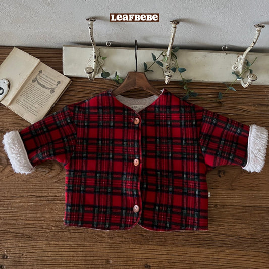 Made in Korea | Christmas plaid fur coat | [KS20][010]