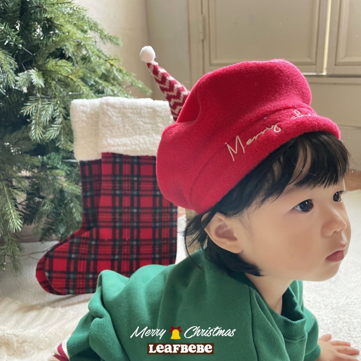 Made in Korea | Christmas fur ball beret | [KS18][007]