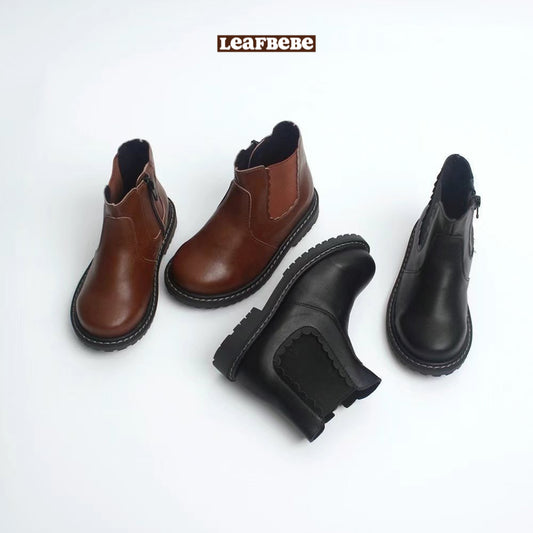 Made in Korea | Solid leather low boots | [KS13][023]