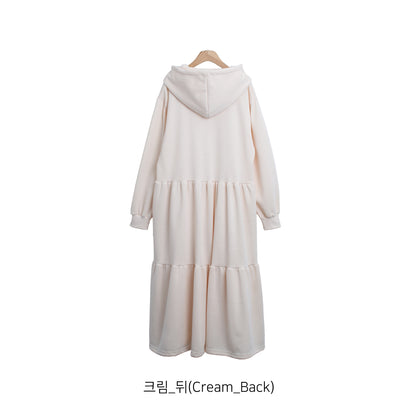 Made in Korea | Hooded sweatshirt one-piece cake dress | [WS012]