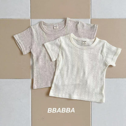 Made in Korea | Solid color ribbed short-sleeved top | [KS26][071]