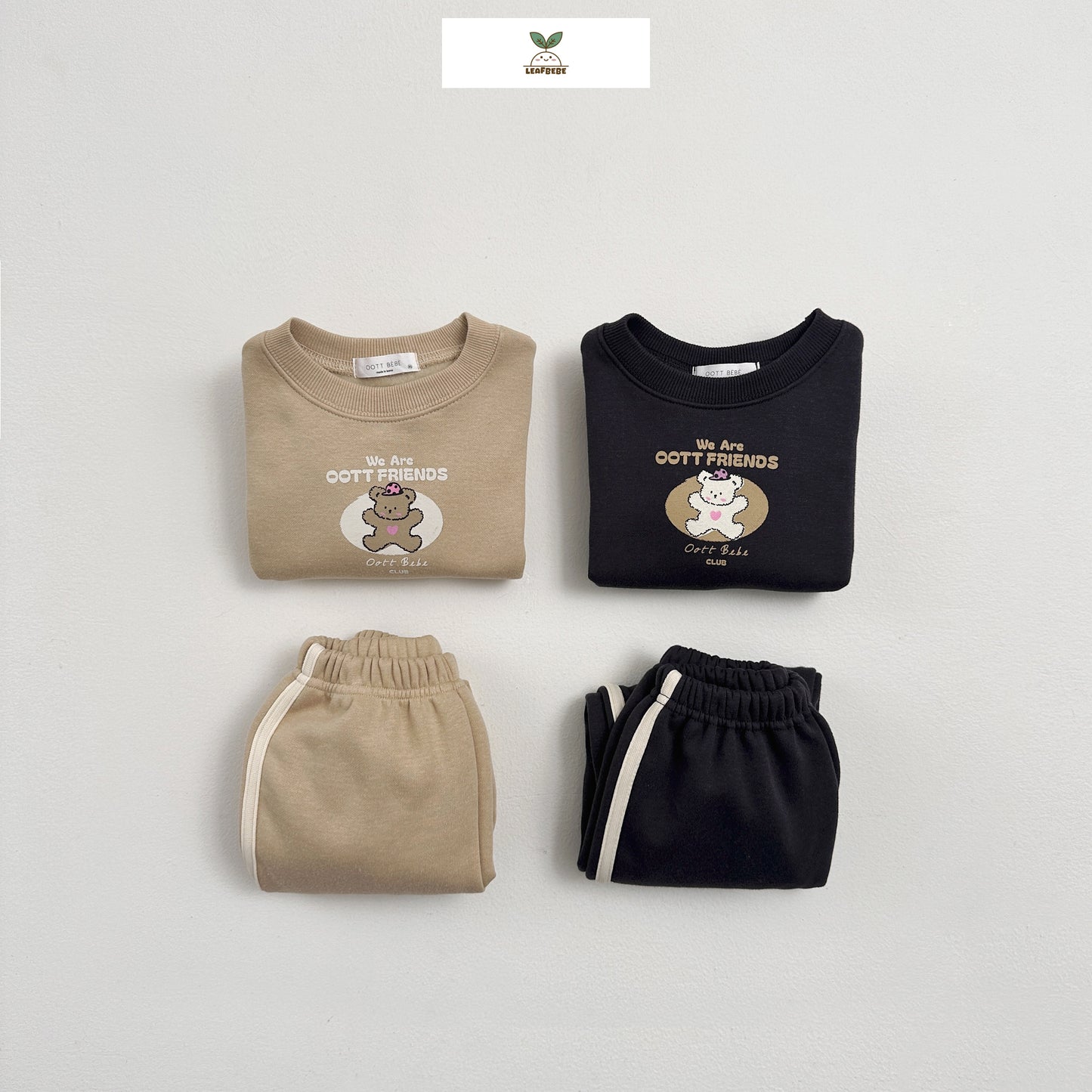 Made in Korea | Bear sweatshirt with leggings and cotton pants | [KS02][093]