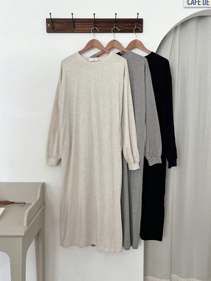 Made in Korea | Daily solid color sweatshirt dress | [WS017]