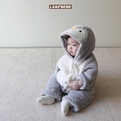 Made in Korea | Penguin furry jumpsuit | [KS01][090]