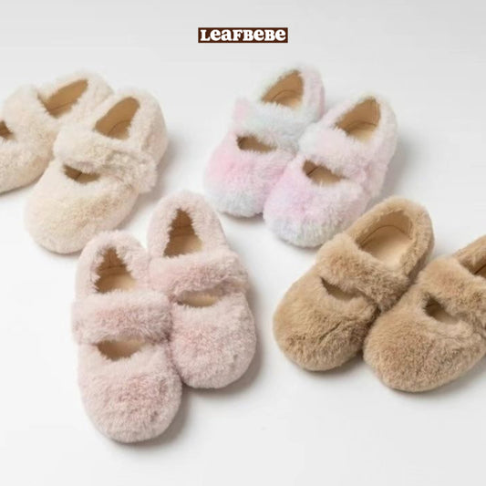 Made in Korea | Furry round toe sticky shoes | [KS13][001]